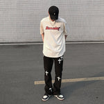 Men's Embroidered Cross Jeans