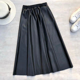 Faux Leather A-Line Flare Skirt