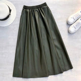 Faux Leather A-Line Flare Skirt